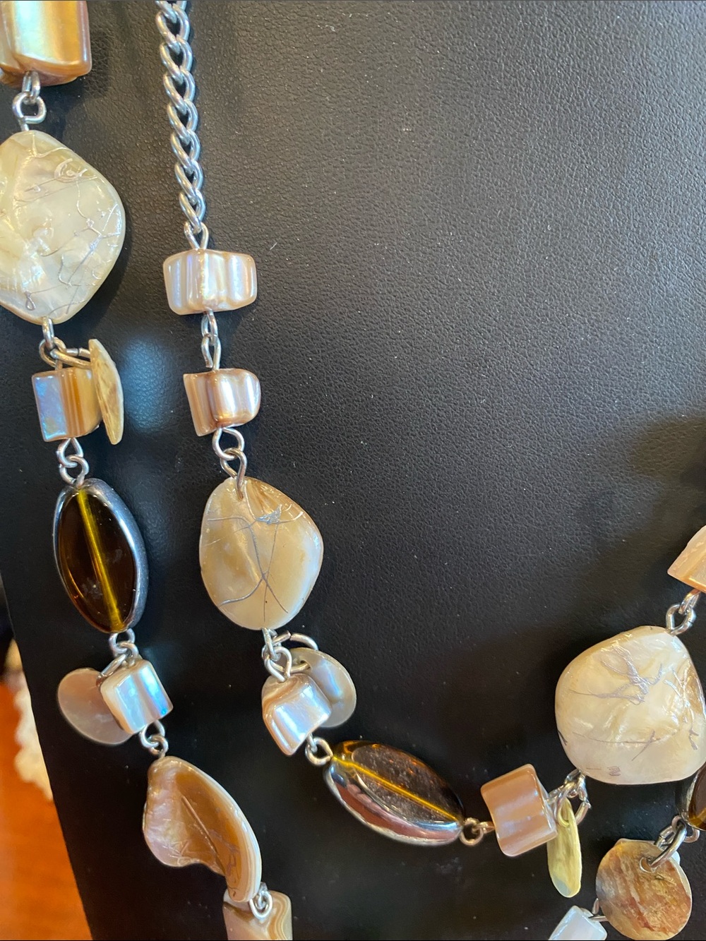Neutral Shell Mix Multi-Strand Necklace - Picture 5 of 10